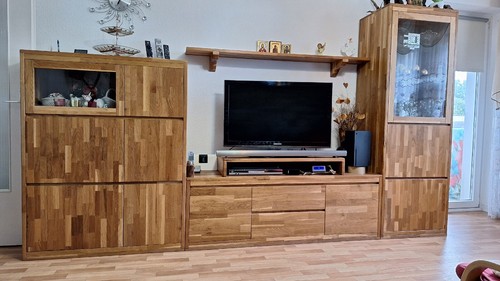 Wohnwand massiv holz eiche - massiv,