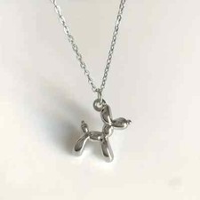 Süße Ballon Hund Anhänger Halskette Damen Kette Edelstahl Silber Mode Geschenk