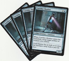 ✪ 4 MAGIC The Gathering CORIDOR MONITOR Blue Creature PLAYSET ELD/EN NM/EX