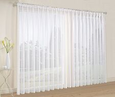 Store Gardine Voile Weiß 3-Faltenband 1:2,5 Exakte Faltenwurf Bleiband Nach Maß