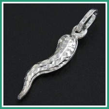 Anhänger aus Echt Weiß GOLD 750 18k Italienisches Horn Glückshorn Kettenanhänger