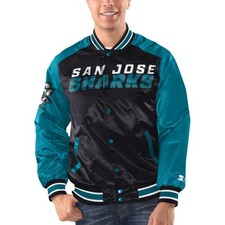STARTER NHL San Jose Sharks RENEGADE Varsity Satin Jacke