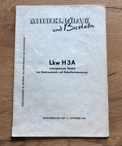 Ddr modellbau bauplan lkw h3a - ddr,