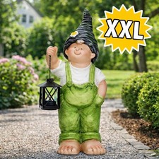 Kind mit Laterne Gartenfigur