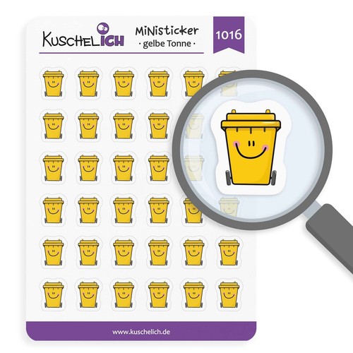 Kalender aufkleber müll - aufkleber, gelbe