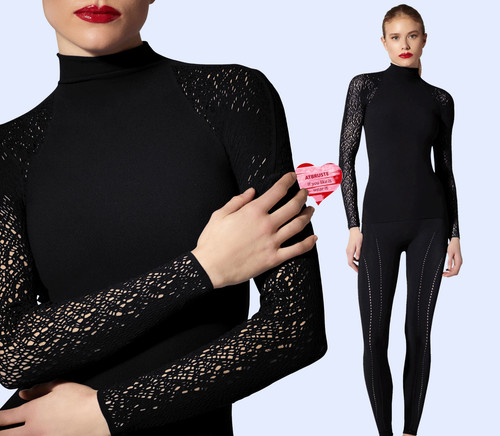 Wolford net top long sleeves - net,