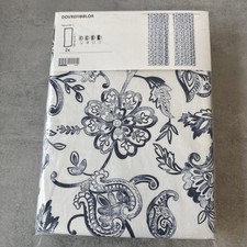 2 x IKEA DOVREFIBBLOR Gardinen Schal 100% Baumwolle NEU weiß/blau 145 x 300cm