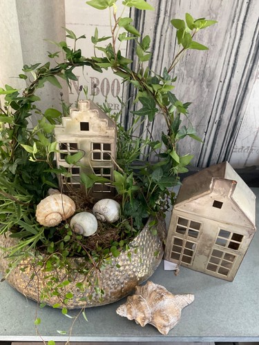 Shabby chic windlicht haus - windlicht,