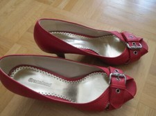 Schuhe, Gr.37, Peeptoe, rot