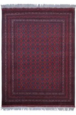 Teppich Orient Afghan Mauri 150x200 cm 100% Wolle Handgeknüpft Rug rot