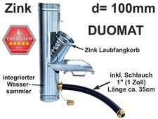 Zink Fallrohr DUOMAT Regensammler frostsicher + Laubkorb d=100mm