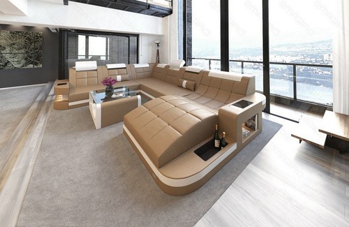 Wohnlandschaft leder sofa led - wohnlandschaft,