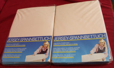 Omas Aussteuer Jersey-Spannbetttücher leicht rosa  (1)