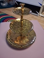 etagere 3 stöckig goldfarben messing - metall -