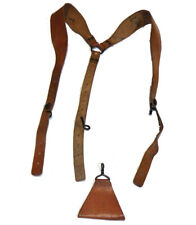 Altes Französisches Armee Koppeltragegestell Leder Braun Suspender Koppel Träger