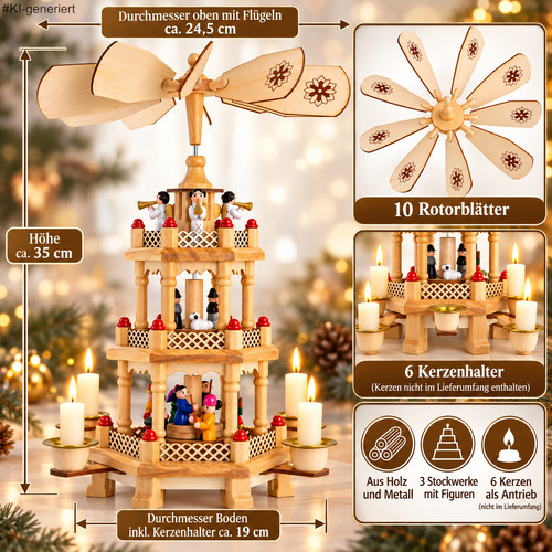 Weihnachtspyramide aus holz - holz,