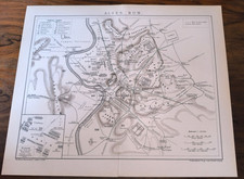 Original! histor. Stadtplan 1893 " Altes Rom " Italien 25 x 30 cm