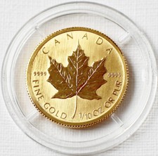 5 Dollars Goldmünze 1/10 oz. Unze 999 Gold 3,11 g Kanada 2007 Maple Leaf stgl.