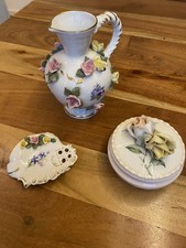 Dresden Ens Porzellan Vase Schale Dose handbemalt Rokoko Capodimonte Stil