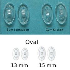10 Paar NASENPADS OVAL für Brillen 0,30€/Paar Nasen Brille Polster Silikon Pad
