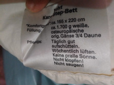 Daunen Karo Steppbett Decke 155x220cm SEHR DICK 1700g Naturprodukt aus Nachlass