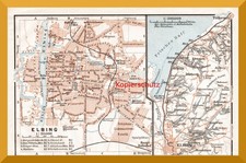 Elbing +Stadtplan  von 1914+ Elblag, Westpreußen, Polen, Ermland-Masuren
