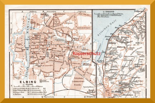 Elbing stadtplan von - elbing,