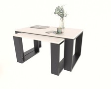 2er Set Couchtisch Westa Weiß