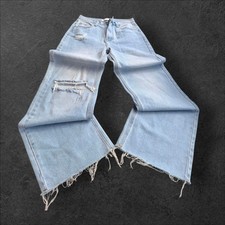 Hellblaue ripped Denim Washed