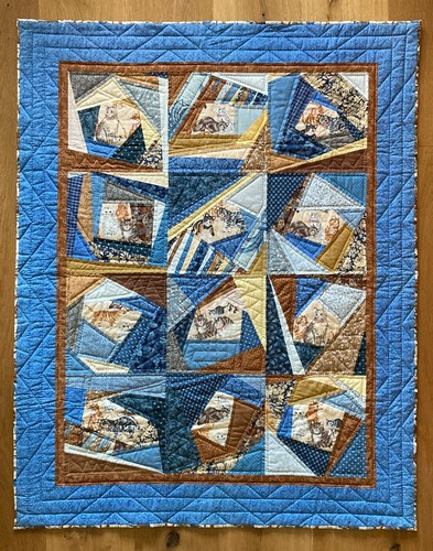Patchwork quilt cat - "cat, crazy"