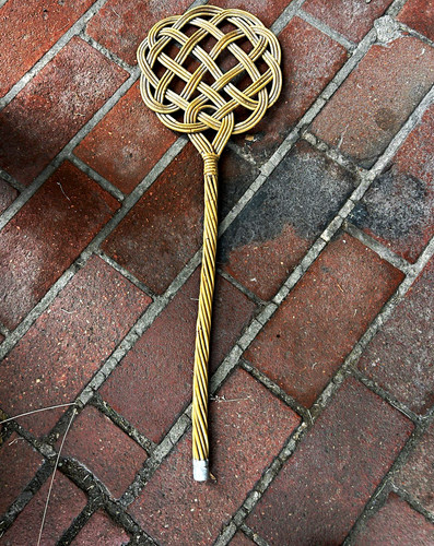 Rattan spazierstock beige mit - rattan,
