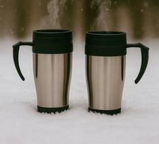 2 Edelstahl Thermobecher 400 ml Kaffebecher RENBERG to-GO Becher