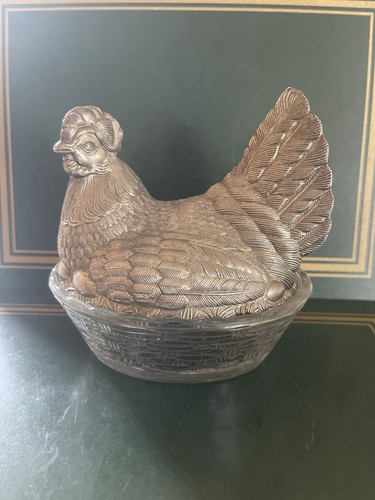 Vintage versilberte henne auf - versilberte,