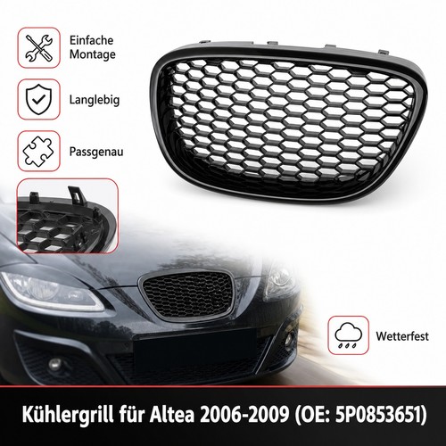 Frontgrill schwarz glanz - schwarz, waben