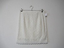 15/1 S.OLIVER Damen   Rock Gr. 38 Spitzenrock natur wollweiß knielang SPITZE