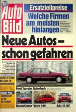 1) Auto Bild 04/1990 - Ford Scorpio Ghia Automatik - Volvo 460 Turbo mit 120PS i