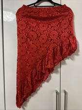 Spitzenrock Asymmetrisch Rot Lolita Stretch