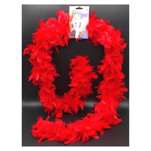 Rote feder boa - rote, karneval