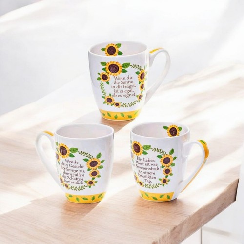 Tassen sonnenblumen 3er set - tassen,