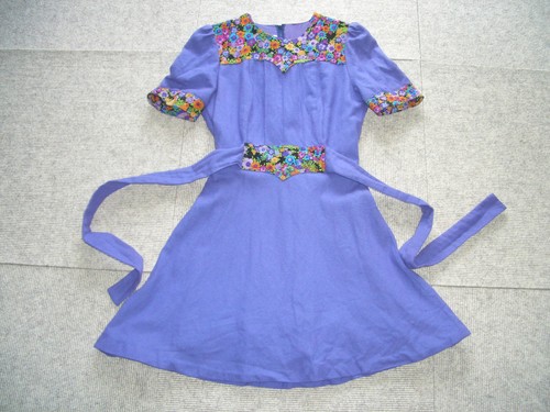 Kleid lila wolle bunt vintage - lila,