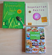Vegetarische Küche (3 neuwertige Bücher) + vegan kochen (zwei Hefte, kartoniert)