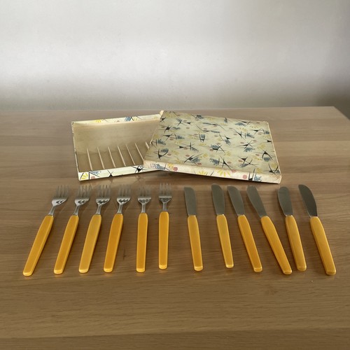 Ddr besteck set gelb - set,