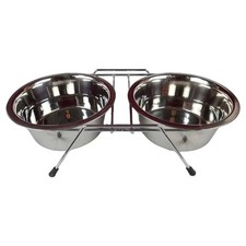 Edelstahl Hunde Katzen Futterstation Fressäpfe mit Gestell Futterbar 2x850 ml 