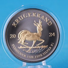 Südafrika Krügerrand  2024  Ruthenium Gildet 1 Oz Silber
