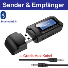 2-in-1 Bluetooth Transmitter Empfänger Sender Wireless Aux Audio Adapter TV LCD