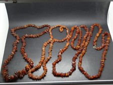 4 alte lange Bernsteinketten Rohbernstein