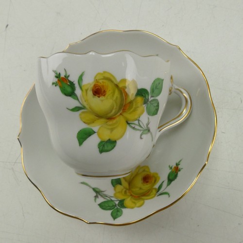 Meissen gelbe rose - meissen, mokkatasse