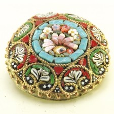 Mikromosaik millefiori brosche - mikromosaik,