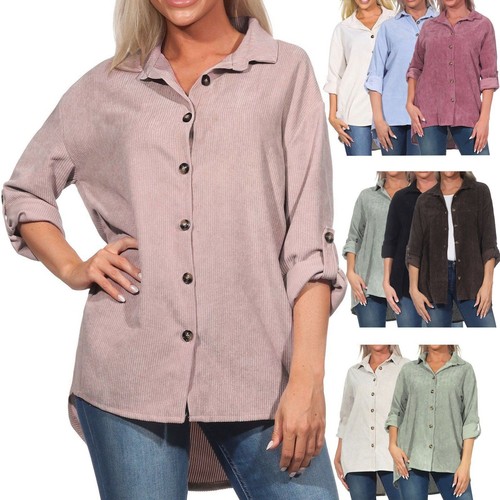 Hailys damen cord hemd bluse - cord,