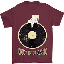  T-Shirt Vinyl Records Keep it klassische DJ-Decks Herren 100 % Baumwolle